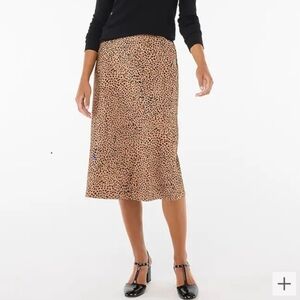 J. Crew Factory Cheetah Print Midi Skirt